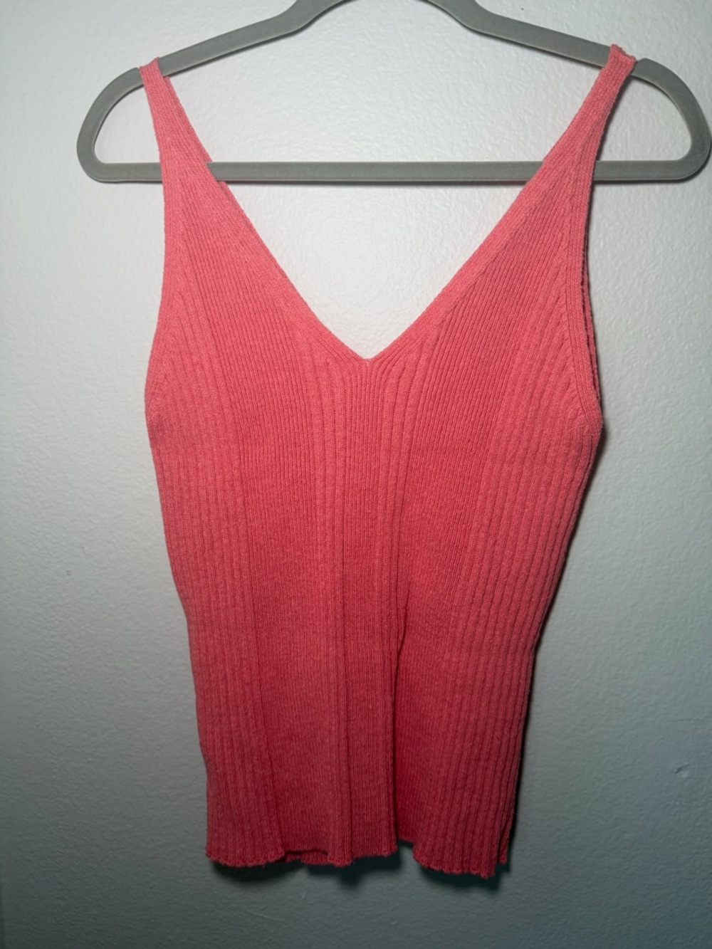 Sz XL by Anthropologie Coral Knit Cotton Blend Sweater Tank - Picture 5 of 7